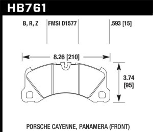 Porsche Macan Turbo Brake Pads - Front - Hawk Performance - HPS 5.0 - `15-`17